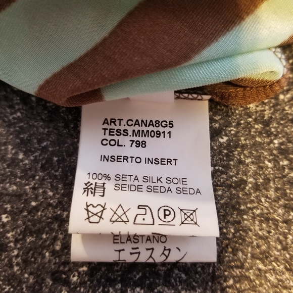 π₯³HPπ₯³Valentino Green & Brown 100% Silk Chevron Dress - Picture 9 of 15